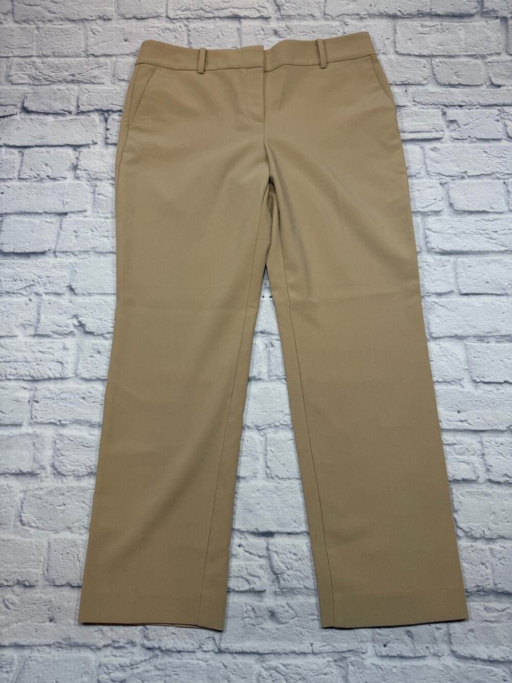 Ann Taylor Factory Straight Ankle Dress Pants Women’s Size 10 Beige Stretch j86